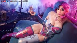 1girls 3d female female_only forceballfx heterochromia light-skinned_female light_skin luna_snow luna_snow_(marvel_rivals) marvel marvel_comics marvel_rivals multicolored_hair solo two-tone_hair