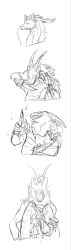anthro blood bodily_fluids death decapitation dragon duo dying elemental_creature elemental_dragon female feral glepnir gore gore_focus hard_vore hi_res horn ice_dragon imminent_vore immortal jasmine_(jasminethedragon) killing knife laugh male monochrome mythological_creature mythological_scalie mythology scalie scared sequence snuff throat_slash vore