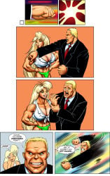 abs biceps blonde_hair breasts dcmatthews female hair long_hair male muscles muscular muscular_arms muscular_female pecs tetsuko