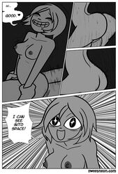 1boy 1boy1girl 1girls bouncing_breasts breasts breasts_out closed_eyes comic cowgirl_position cumming drooling english_text female female_on_top female_penetrated lisa_miller looking_pleasured male monochrome movement_lines nalem nipples on_top orgasm orgasm_face partial_male penetration pleasure_face riding scott_pilgrim scott_w_pilgrim sex smile vaginal_penetration