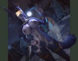 1girls brashote final_fantasy_xiv furry gpose_(ffxiv) pubes_exposed solo_female wolf_girl