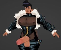 1boy 3d 3d_(artwork) 3d_artwork :3 :3_face big_chest big_pecs bruno_(cxckparty) cxckparty earrings erect erect_cock erect_dick erect_penis erection male male_only nipples pompadour solo solo_male