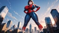 ai_generated bodysuit city giantess spider-man_(series) spider-woman