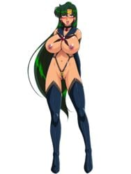 1girls bishoujo_senshi_sailor_moon female glamour_works green_hair large_breasts sailor_pluto setsuna_meiou tagme