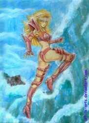 1girls armor breasts female human jpg legs long_hair mariners mermaid_thetis saint_seiya shounen_jump solo