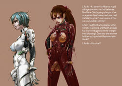 2futas asuka_langley_sohryu balls_in_bodysuit catheter clothing erect_nipples erect_nipples_under_clothes expressionless futa_only futa_urethral_insertion futanari human intersex large_breasts medium_breasts neon_genesis_evangelion penis_in_bodysuit penis_under_clothes plugsuit rei_ayanami site-t tagme text urethral_insertion