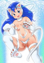 blue_hair darkstalkers dashi felicia_(darkstalkers) small_breasts tagme