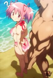 ? ai_generated artist_logo ass ass ass_focus back_view beach big_ass big_butt bikini butt_focus faceless_male hair_ribbon hi_res imminent_rape imminent_sex looking_back madoka_kaname madoka_worship magical_girl mahou_shoujo_madoka_magica microskirt miniskirt muscular muscular_male pink_eyes pink_hair puella_magi_madoka_magica question_mark red_ribbon ribbon ribbons size_difference thick_ass thick_thighs twintails