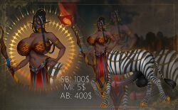 african african_female carmensandiego centaur dark-skinned_female dark_skin futanari futataur horsecock horsecock_futanari monster monster_girl zebra