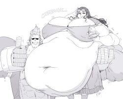 1boy 1boy1girl 1girls 2024 absurd_res ass bbw belly belly_overhang breasts cyborg fat fat_belly female franky gigantic_belly huge_ass huge_belly huge_breasts hyper hyper_belly larger_female lifting lifting_person long_hair male massive_belly navel nico_robin obese obese_female one_piece riu_incognito size_difference ssbbw sunglasses sunglasses_on_head thumbs_up