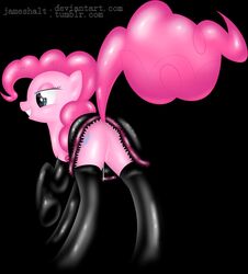 back_view clothes earth_pony equine female female_only feral friendship_is_magic fur hair jameshalt mammal my_little_pony pink_fur pink_hair pinkie_pie_(mlp) pony raised_tail solo tagme tail