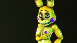 3d 4k animatronic bedroom_eyes belly_button bunny bunny_ears bunny_girl disboi215 female five_nights_at_freddy's five_nights_at_freddy's_2 five_nights_at_freddy's_3 fnaf green_eyes hand_on_hip highres horny horny_expression horny_eyes horny_female looking_at_viewer pinup purple_cheeks purple_nipples robot rosy_cheeks rule_63 sfm solo source_filmmaker topless topless_female toy_bonnie_(fnaf) toy_spring_bonnie_(fnaf) yellow_body yellow_breasts