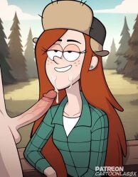 attractive blowjob blowjob_face blowjob_gesture blowjob_only cartoony deep_blowjob deep_throat deepthroat female gravity_falls orange_hair penis penis_grab sucking sucking_off sucking_penis sucking_tip wendy_corduroy