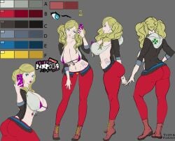 ann_takamaki atlus big_ass big_breasts big_lips blonde_female blonde_hair breasts_bigger_than_head cameltoe character_sheet concept_art dressed flat_colors huge_ass huge_breasts huge_nipples impossible_clothes lolipop persona persona_5 persona_5_royal sexy skin_tight slutty_clothing slutty_teenager taking_picture thick_ass thick_thighs various_positions wankofool