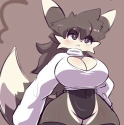 1girls anthro breasts cleavage female female_focus female_only fur furry oreon_smol tail