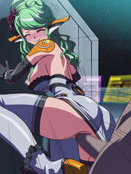 blush censored chelsea_(phantasy_star_universe) green_hair phantasy_star_universe pudding_delices tagme unseen_male_face vaginal_penetration