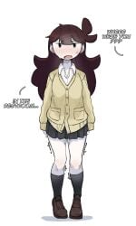 1girls 2d 2d_(artwork) blush fully_clothed hi_res highres jaiden jaiden_animations jaiden_dittfach school_uniform schoolgirl sweat sweating youtuber youtubr zlix0n