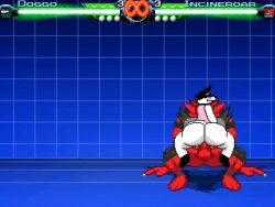 big_ass big_butt canid canine canis cowboy_position crossover doggo_(undertale) domestic_cat domestic_dog felid feline felis gay gay_male incineroar m.u.g.e.n male male/male male_only pokemon undertale undertale_(series)