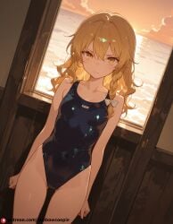 ai_generated annoyed kirisame_marisa one-piece_swimsuit over-the-legs small_breasts