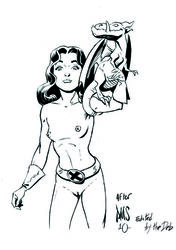 debutant edit female kitty_pryde lockheed marvel monochrome nude shadowcat small_breasts x-men