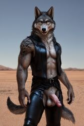 adam360 ai_generated furry leather male penis werewolf wolf