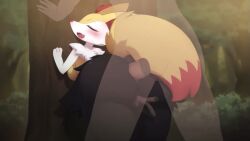 1boy 1girls 2d 3_fingers 4_fingers against_surface against_tree anal anal_juice anal_juice_on_penis anal_juice_trail animated anthro anthro_penetrated anus ass background big_ass blush braixen creampie cum cum_drip cum_dripping cum_dripping_from_ass cum_in_ass cum_on_ass cum_on_penis digital_art digital_media disembodied_penis eyelashes eyes female female_penetrated fingers flush flushed forest furry game_freak generation_6_pokemon human human_on_anthro human_penetrating human_penetrating_anthro interspecies kamuo light-skinned_male light_skin longer_than_30_seconds looking_back looking_back_at_partner male male/female male_penetrating male_penetrating_female moaning moaning_in_pleasure nature nature_background nintendo nose object_in_pussy oolay-tiger open_mouth orange_eyes outdoors penis penis_in_ass pokemon pokemon_(species) pokephilia pussy pussy_juice sex sex_from_behind short_playtime shorter_than_one_minute sound standing standing_sex stick stick_in_pussy straight straight_sex tree video white_sclera