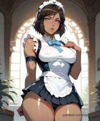 ai_generated avatar_the_last_airbender female korra maid ozziru