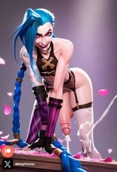 ai_generated arcane arcane_jinx big_breasts big_penis blue_hair cock colored cum dick fluids futanari futanari/female jinx_(league_of_legends) long_hair long_penis masturbation nipple_piercing nipples nude nude_futanari penis pink_eyes pink_nipples pircing sexy sexy_body sexy_pose small_breast testicles white_body white_girl white_skin