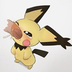 1boy1girl 2025 choking_on_cock closed_eyes cum penis_in_mouth pokemon pokemon_(species) questionable_consent saliva saliva_on_penis saliva_string slight_blush tears