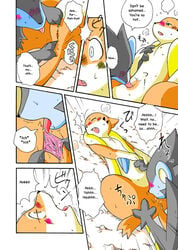 blue_eyes blush comic floatzel kemono licking luxray mikaduki_karasu nintendo penetration pokemon pokemon_(species) pussy redoxx sex tongue tongue_out translated video_games