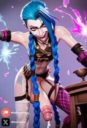 ai_generated arcane arcane_jinx big_breasts big_penis blue_hair cock colored cum dick fluids futanari futanari/female jinx_(league_of_legends) long_hair long_penis masturbation nipple_piercing nipples nude nude_futanari penis pink_eyes pink_nipples pircing sexy sexy_body sexy_pose small_breast testicles white_body white_girl white_skin