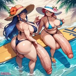 ai_generated ass_focus beach big_penis dickgirl futanari gamer gigantic_ass gigantic_balls gigantic_breasts gigantic_butt gigantic_testicles gigantic_thighs huge_ass huge_breasts huge_cock vr