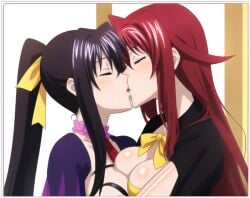 ai_generated akeno_himejima girl_on_girl high_school_dxd lesbian_couple lesbian_kiss lesbian_sex rias_gremory yuri yuri yuri