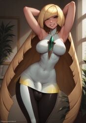 1futa 1futanari ai_generated ass big_ass big_breasts big_butt big_hips big_penis blonde_female blonde_hair blonde_hair breasts bulge bulge_through_clothing cleavage clothed dick dickgirl dress eyebrows eyelashes futa_only futanari green_eyes grin grinning grinning_at_viewer hair hands-free hands_behind_head huge_cock indoors lips long_hair looking_at_viewer lusamine_(pokemon) makeup narrow_waist narrowed_eyes nose penis pokemon pokemon_sm seducing seductive seductive_eyes seductive_gaze seductive_look seductive_mouth seductive_pose seductive_smile smile smile_at_viewer smiley_face smooth_balls smooth_penis smooth_skin solo solo_dickgirl solo_focus solo_futa solo_futanari testicles velonix