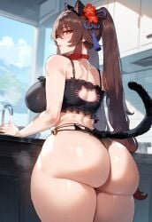 ai_generated big_ass catgirl genshin_impact hu_tao_(genshin_impact) miyuai