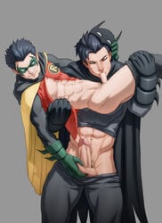 2boys 5_fingers abs age_difference ball_fondling balls batcest batman batman_(dick_grayson) batman_(series) big_balls big_penis black_hair boner cape caressing_balls carrying_partner closed_eyes cock_gobble cock_hungry color colored costume cowl cum cum_hungry damian_wayne dark_hair dc dc_comics dick_grayson domino_mask erect_penis erection exposed_nipple exposed_penis fellatio fondling foreskin fully_retracted_foreskin gay giving_head gloves going_down_on grey_background hair holding_ball horny human incest large_penis lifted_by_another lifting_blowjob male male/male male_only male_pubic_hair mask mask_removed midriff mouthful muscles muscular muscular_male naughty_face navel nightwing older_dom_younger_sub older_male older_man_and_younger_boy open_clothes open_shirt oral oral_penetration oral_sex pants pants_down pecs penis penis_in_mouth penis_out penis_size_difference precum_bubble puberty pubes pubic_hair retracted_foreskin robin_(damian_wayne) robin_(dc) round_ears schizoid sex shirt shirt_lift shirt_up short_hair size_difference smirk stand_and_carry_position standing sucking sucking_off superhero suspended_fellatio testicles thick_penis uncensored uncircumcised undressing yaoi younger_male younger_penetrating_older