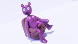 3d 3d_model 3d_render breasts cum dickgirl dickgirl_only ears_up furry furry_futa futanari hevnish no_humans penis sitting violet_eyes violet_skin