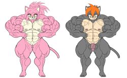 2023 abs anthro areola ava_(pyrohawk) balls big_muscles clenched_teeth domestic_cat duo fan_character feet felid feline felis female flexing genitals grey_body grin hair hi_res huge_muscles humanoid_feet hyper hyper_muscles male mammal muscular muscular_female muscular_male nipples nude nude_female nude_male orange_hair pecs_with_breasts penis pink_body pink_hair plantigrade pyrohawk sega simple_background smile sonic_(series) sonic_the_hedgehog_(series) tagme tail teeth thick_penis vein veiny_belly veiny_muscles veiny_pecs veiny_penis veiny_pussy white_background yellow_eyes zeke_(pyrohawk)