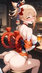 1girls ai_generated arm_tattoo bangs bar big_ass big_breasts big_butt blonde_female blonde_hair blonde_hair drunk genshin_impact hair_ornament high_resolution highres hoyoverse jasse sex tagme thighs yoimiya_(genshin_impact)