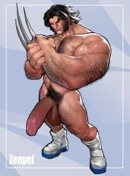 abs balls bara biceps big_balls big_penis boner erection hairy hairy_arms hairy_chest hairy_legs hairy_male logan_(x-men) male male_only male_pubic_hair manly marvel marvel_comics muscular_male nude pecs penis pubic_hair solo solo_male thick_pubes wolverine_(marvel_rivals) wolverine_(x-men) x-men zenpei