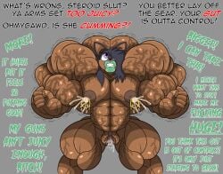 2022 abs anthro areola bat big_muscles big_pussy black_hair bodily_fluids breasts clenched_teeth colored_nails dark_areola dark_body dark_nipples dark_skin english_text fan_character female genital_fluids genitals green_lips green_nails growth hair hi_res huge_muscles hyper hyper_muscles lactating lips mammal milk muscle_growth muscular muscular_female nails nipple_piercing nipples orgasm pecs_with_breasts piercing pussy pyrohawk sega shaking sharina_(pyrohawk) solo sonic_(series) sonic_the_hedgehog_(series) tagme teeth text thick_lips trembling vaginal_fluids vein veiny_belly veiny_breasts veiny_muscles veiny_pecs veiny_pussy