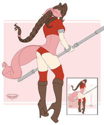 aerith_gainsborough ass boots female female_only final_fantasy final_fantasy_vii high_heel_boots high_heels human notorious84 solo tagme