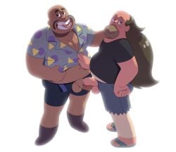 balls boner chuchugelee clothing erection gay greg_universe harold_smiley male male_only penis penis_out penises_touching steven_universe