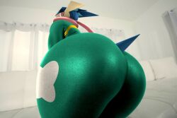 1girl 3d amphibian bubble_ass bubble_butt clothed female female_only furry_only generation_6_pokemon greninja pokemon pokemon_(species)