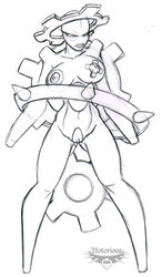 anthro breasts female female_only gigigiaru klinklang monochrome nipples notorious84 nude pokemon sketch solo standing tagme vulva