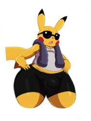 big_booty_pikachu gym_clothes hips_wider_than_shoulders male_only penis pikachu pokemon pokemon_(species) sssonic2 starykrow sunglasses tagme thick_thighs wide_hips