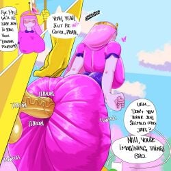 1girls 2024 2d 2d_(artwork) absurd_res absurdres adventure_time anal_through_clothes ass banana banana_guard big_ass big_breasts big_butt big_penis blush breasts cartoon_network crown dialogue english english_dialogue english_text female female_penetrated finn_the_human forced_in_fabric fucked_through_skirt fully_clothed fully_clothed_female genitals headwear jake_the_dog male male/female male_penetrating male_penetrating_female nipple_bulge onomatopoeia penetration penetration_through_clothes penile penile_penetration penis penis_through_clothing pink_body pink_hair pink_skin princess princess_bubblegum rear_view sex_through_clothes sex_through_clothing sex_through_skirt stealth_penetration stealth_sex text thedorodaddy through_clothes through_clothing unseen_male_face veiny_penis