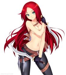 1girls atomix katarina_du_couteau league_of_legends topless