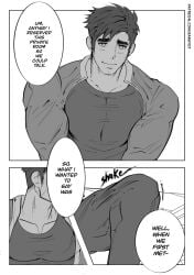 alex_(stardew_valley) barayot black_and_white comic comic_page farmer_(stardew_valley) gay male_only stardew_valley