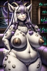 ai_generated big_breasts braid braided_hair braids caprine curvy curvy_female curvy_figure female female_focus female_only furry furry_female goat goat_girl goat_horns horn horns krampus overweight stable_diffusion thick_thighs wide_hips